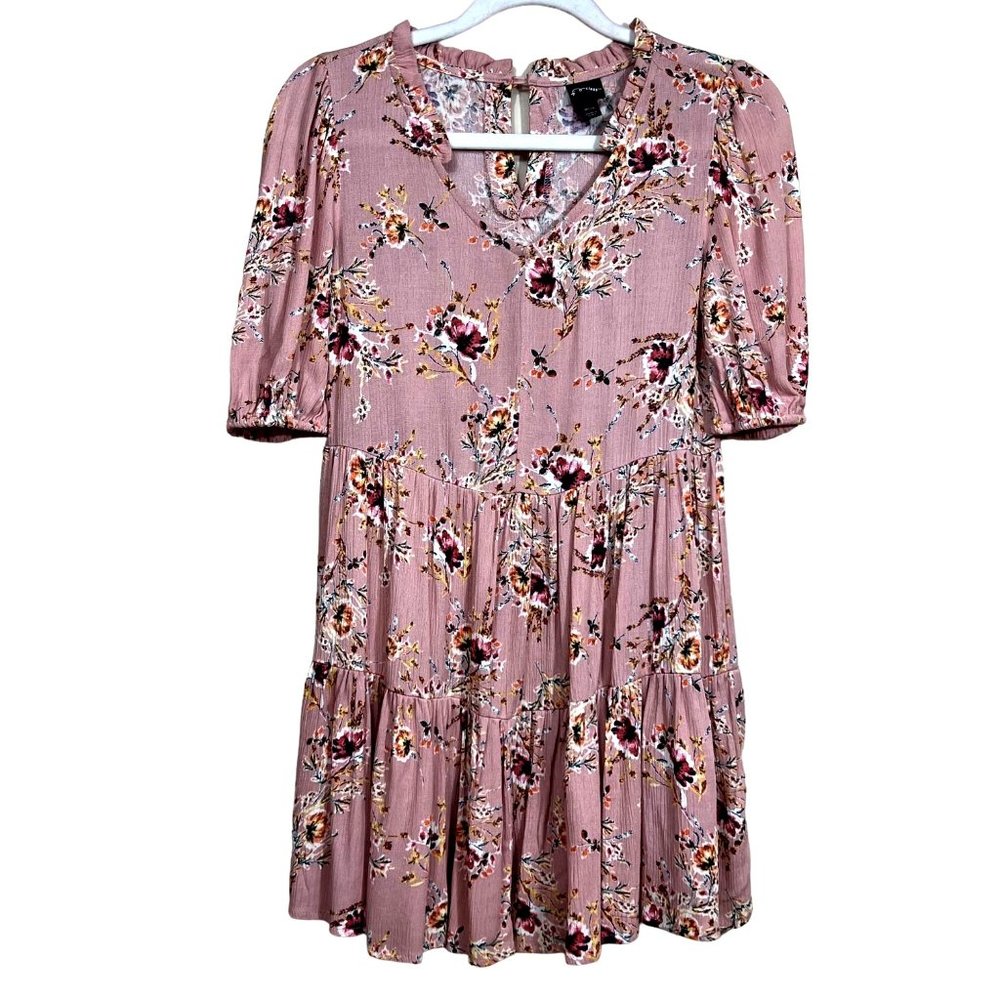 Art Class Fit‎ + Flare Tiered Pink Floral Dress Girls 8